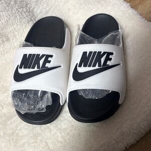 Nike Black and White Slide Sandals